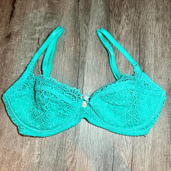 Free People Other - Free People Intimately “Tres Jolie” Lace Underwire Bra | 32D | Teal